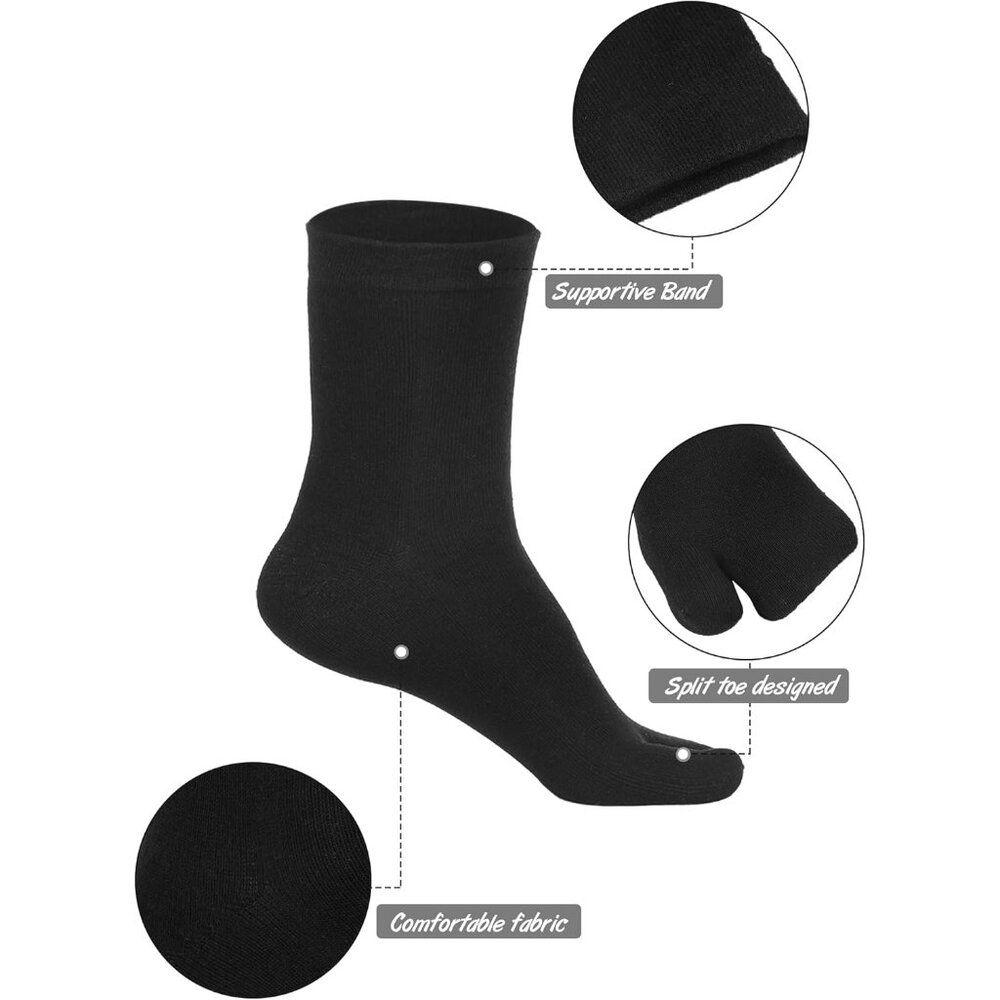 4 Pairs Flip Flop Socks Tabi Split Toe Socks For … - image 2